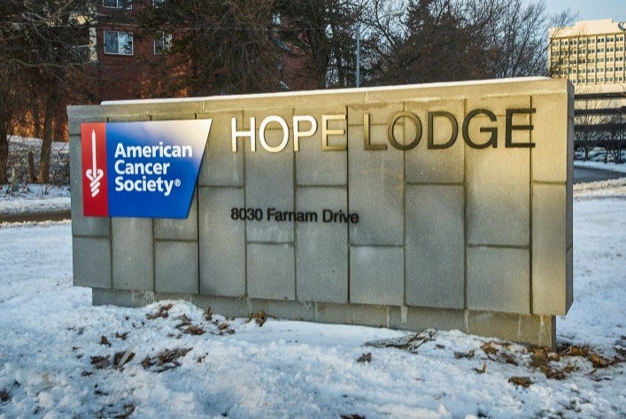 Exterior Sign at the American Cancer Society Hope Lodge, Omaha, NE