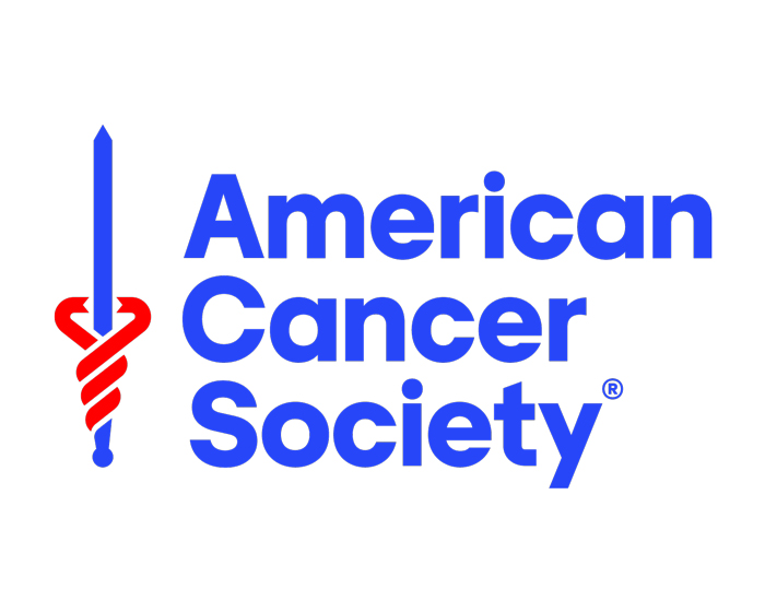 American Cancer Society Logo red, white, and blue