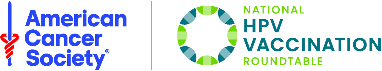 National HPV Vaccination Roundtable and American Cancer Society logo