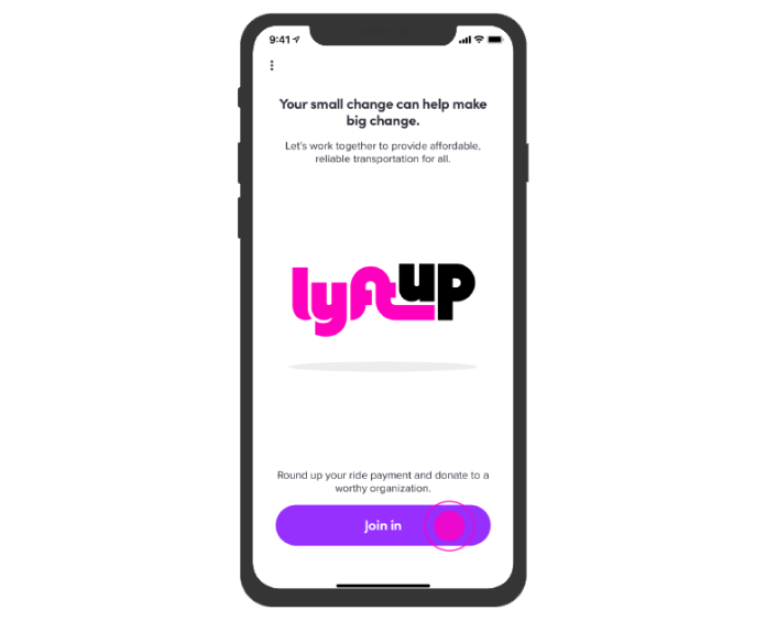 screenshot of the Lyft mobile app