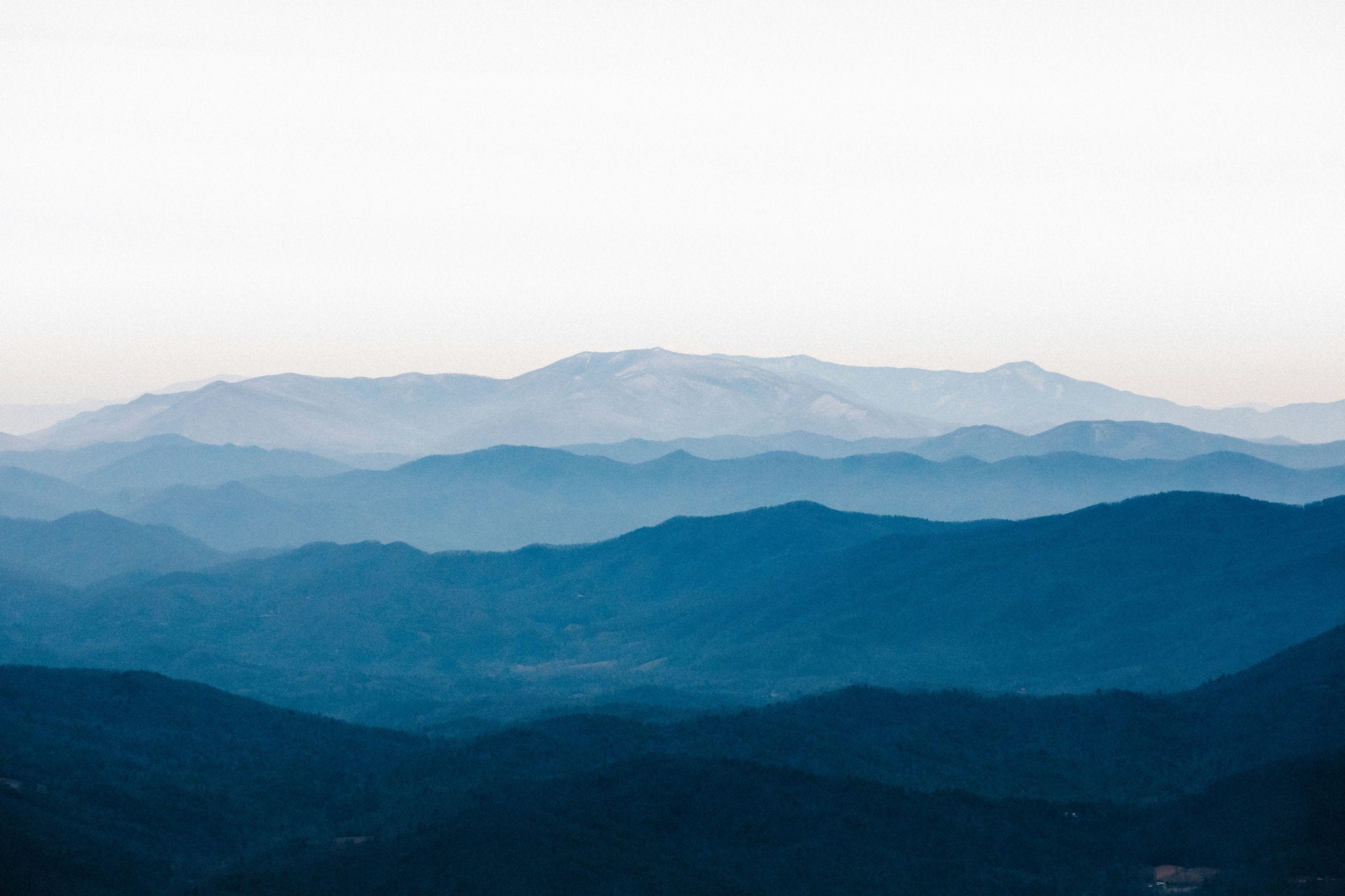 blue mountains like waves