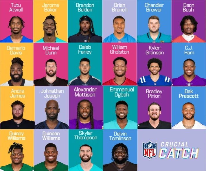 NFL Crucial Catch Player Ambassadors Headshots Graphic