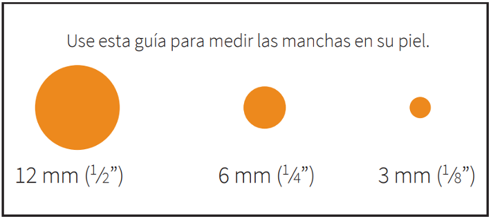 a guide to measure spots on your skin