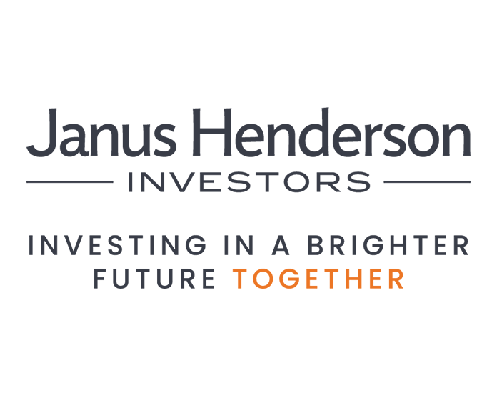 Janus Henderson Investors logo with gray text and orange tagline.