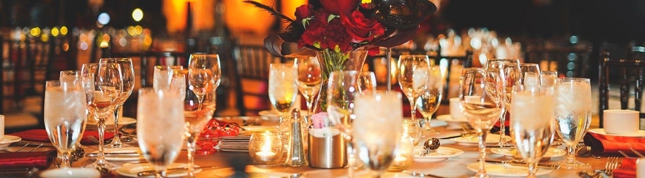 formal place setting taken at a gala event