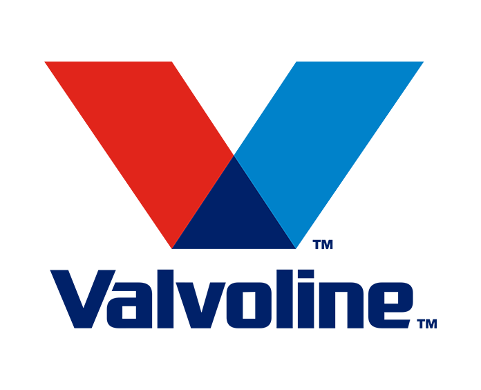 Valvoline logo with red-blue V symbol and blue text.