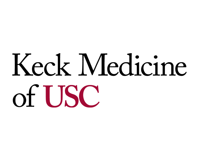 Keck Medicine of USC logo with black and red text.