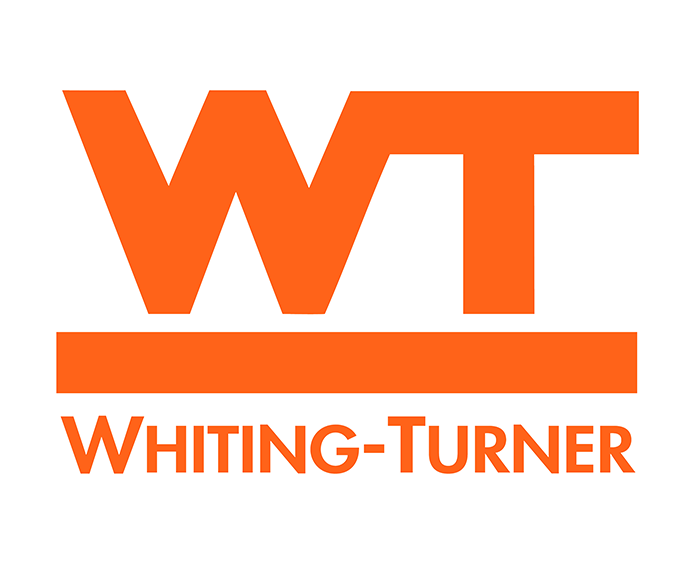 Whiting-Turner logo with large orange WT initials and text.