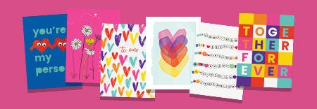 ILYGS Valentines Day Lightbox image A variety of greeting cards showcasing diverse designs, perfect for any occasion.