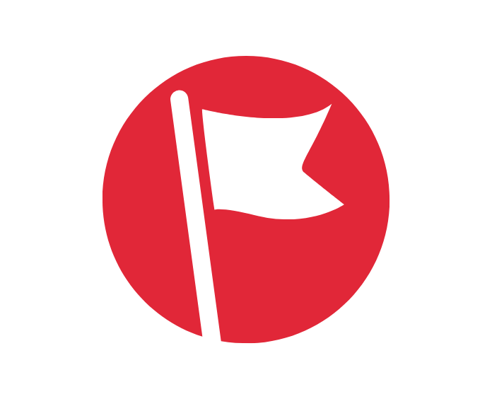 illustration of a white flag in a red circle