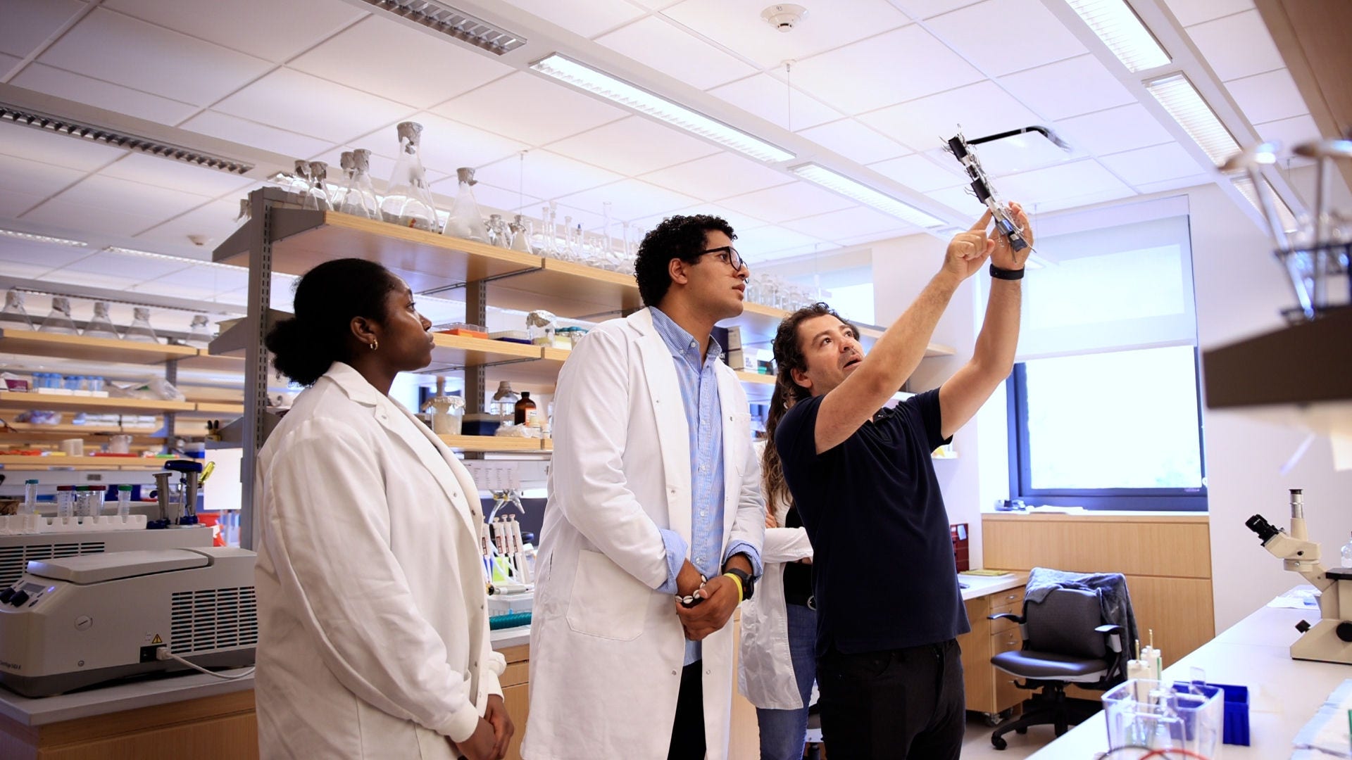 Photo from CICRT Internship Program at Brooklyn College of New York. Left to Right:Rukayat Agbona (Intern), Yassir Azzam (Intern), and Dr. Murat Cevher (Mentor)