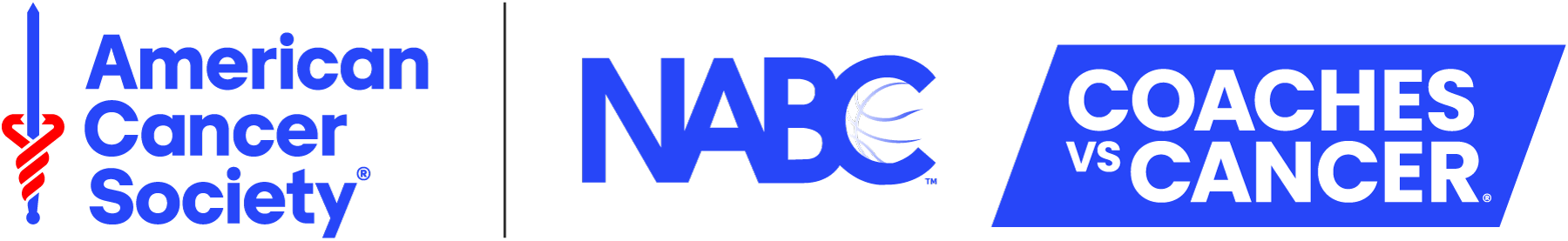 Logos for American Cancer Society, NABC, and Coaches vs. Cancer.