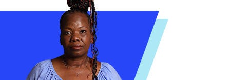 Aleta, imagen con fondo azul y blanco