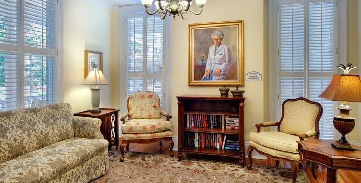 Furnished Hope Lodge sitting room interior