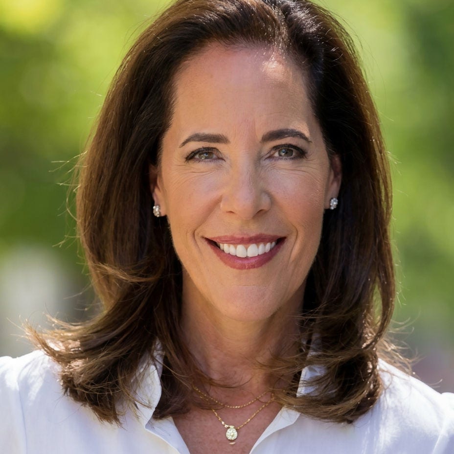 Portrait of Courtney della Cava outside with green leaves in the background