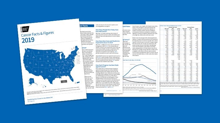 cover and a few pages from Cancer Facts and Figures 2019