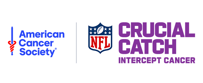 American Cancer Society and NFL Crucial Catch Intercept Cancer logos
