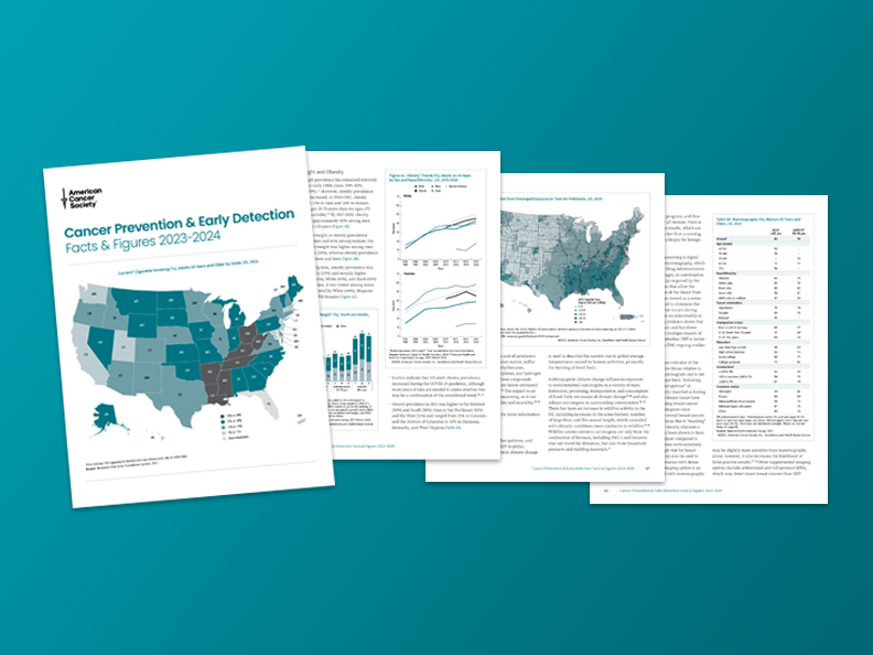 2023 Cancer Prevention and Early Detection (CPED) cover and spread of internal pages  with a lot of color edging top and bottom