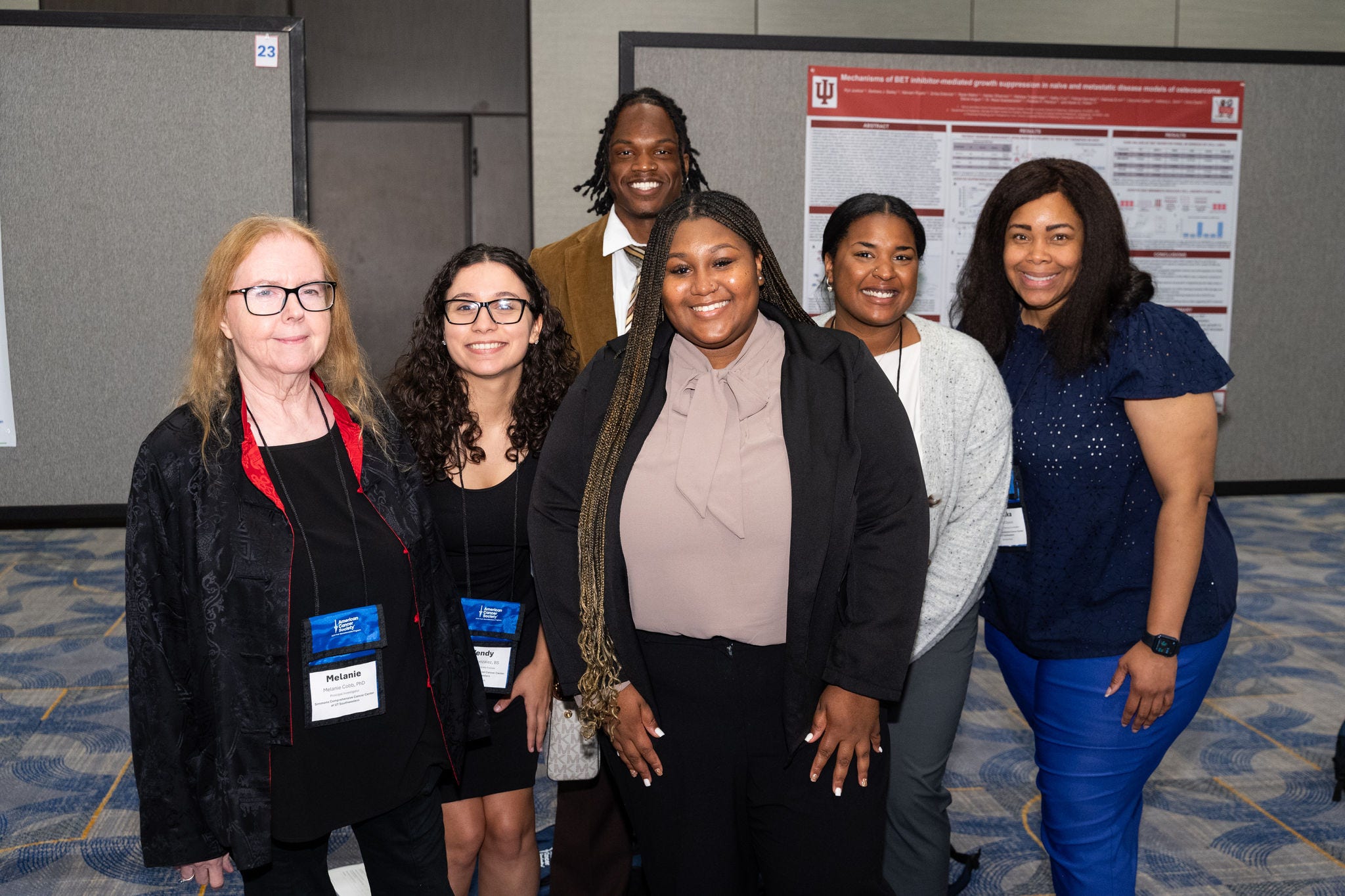 Photo from CICRT Post-Baccalaureate Fellows Program at the University of Texas, Southwestern. Left to Right, Dr. Melanie Cobb (Principal Investigator), Wendy Gonzalez (Fellow), Destinee Williams (Fellow), Tiyler Adams (Fellow), Tamika Gipson (Program Manager), and Dezrion Huston (Fellow).