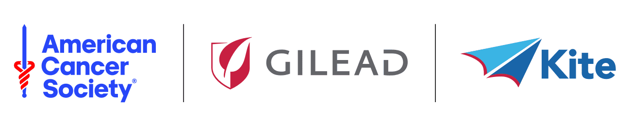 Logos of American Cancer Society, Gilead, and Kite.