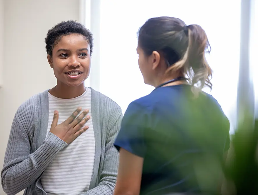 ACS Acts patient talks to provider in room