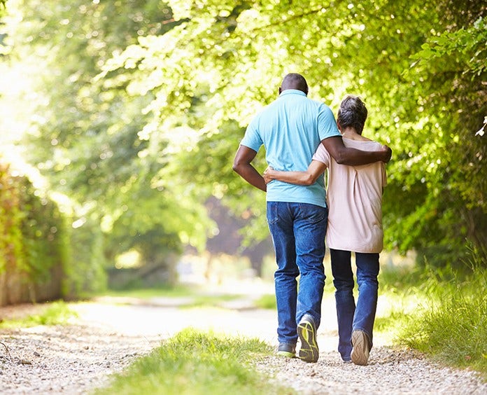 Couple Walking In Countryside