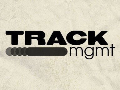 A graphic on a cream background with the track mgmt logo on top