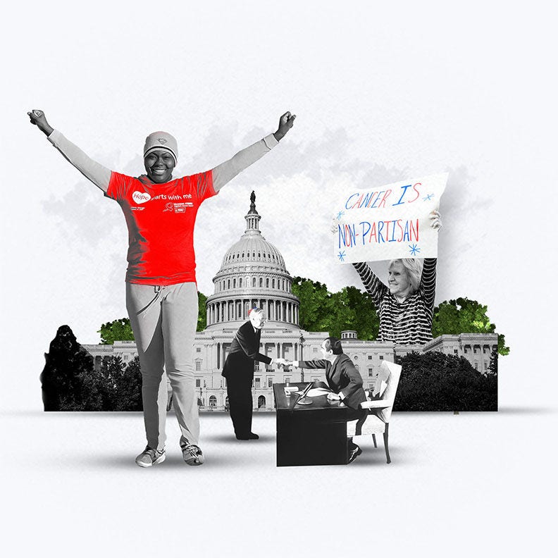 Black woman with arms stretched in front of Capital building