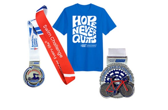 An image containing a shirt and medals virtual challenges incentives