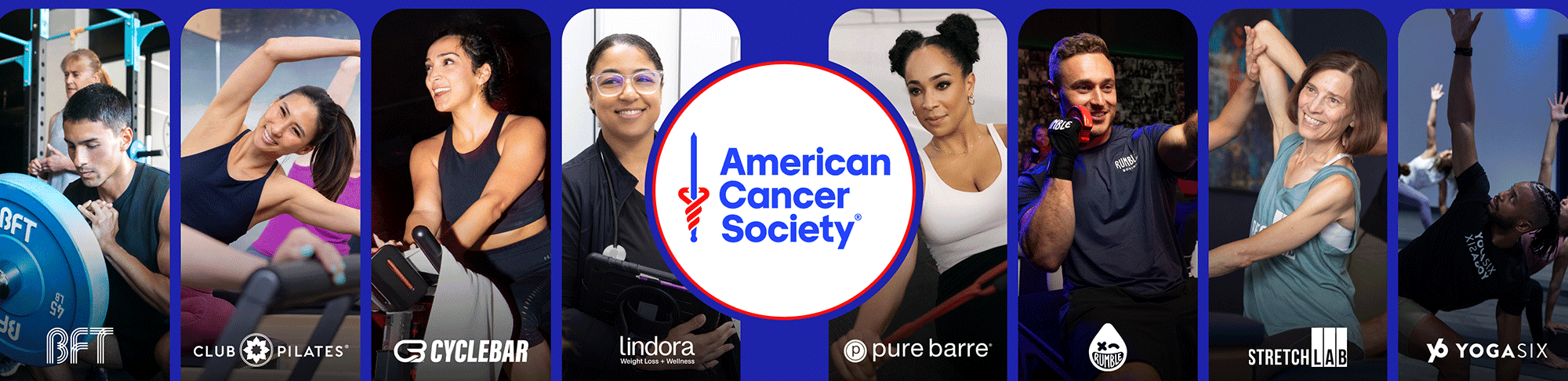 People working out, representing wellness brands supporting the American Cancer Society.