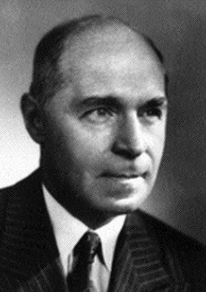 black and white photo of Hermann Joseph Muller, PhD, 1946 Nobel Prize | Physiology or Medicine