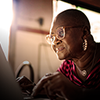 senior African-American woman wearing glasses