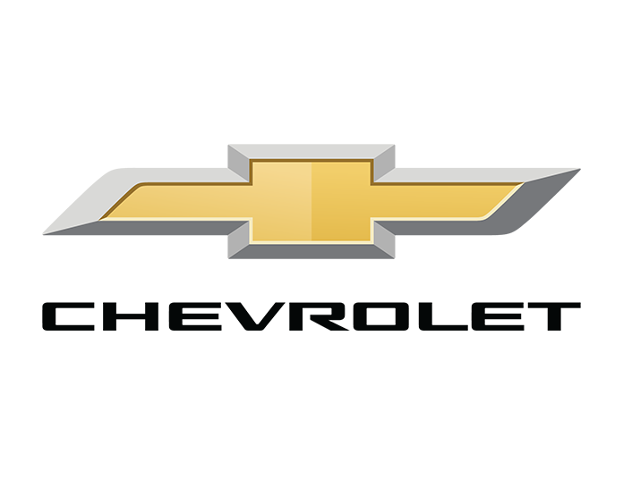 Chevrolet logo with gold bowtie emblem and black text.