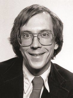 black and white photo of Thomas R. Cech, PhD, 1989 Nobel Prize | Chemistry