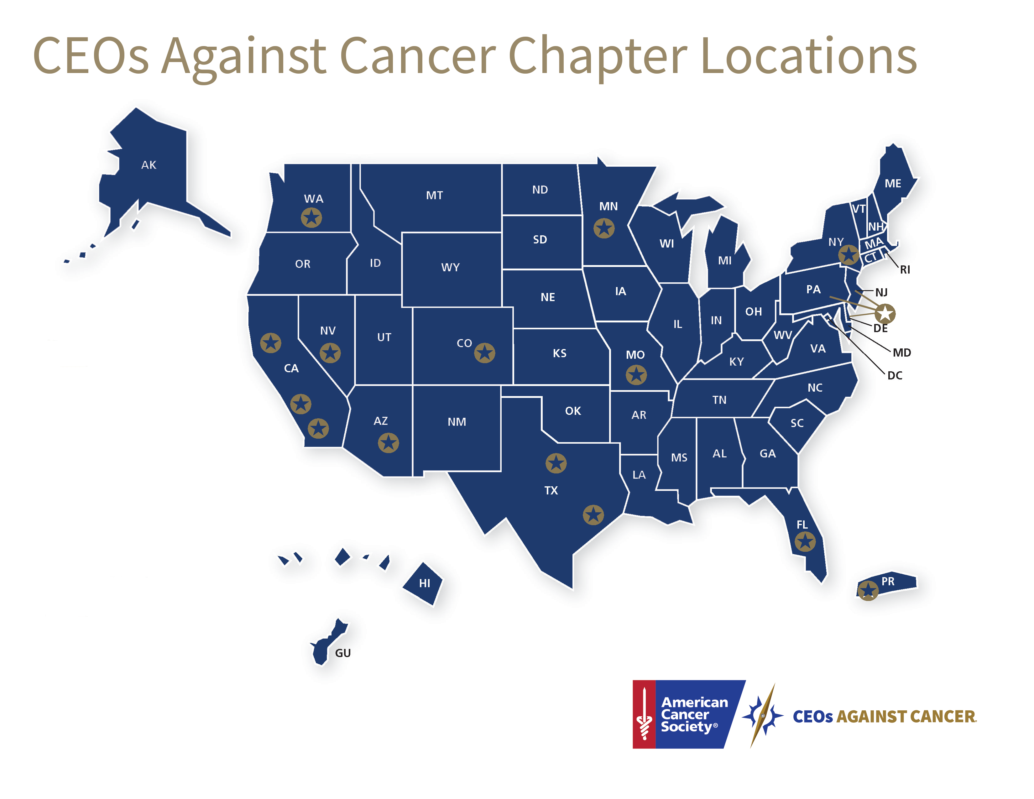 CEOs Against Cancer Chapter Map