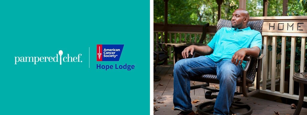 black male sitting in rocking chair on deck in heavily wooded area