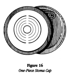 Illustration of a one-piece stoma cap  