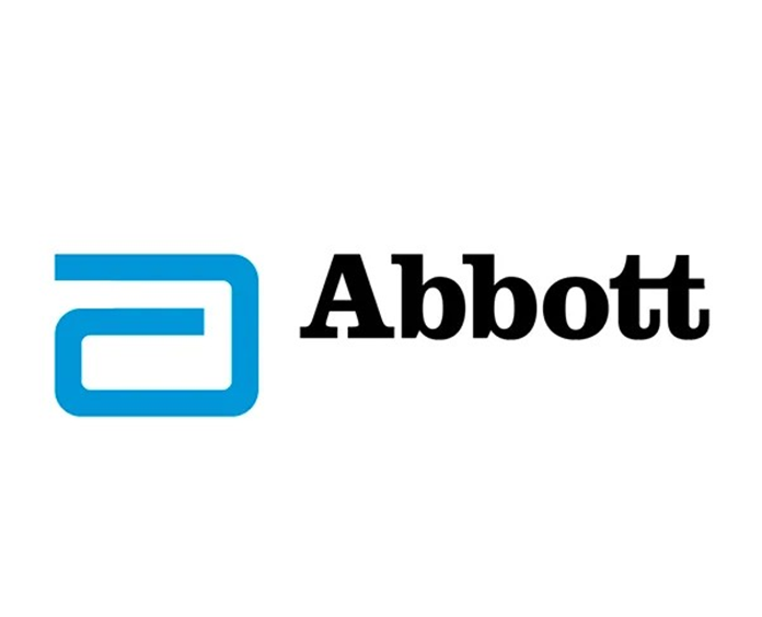 Abbott logo with blue symbol and black text.
