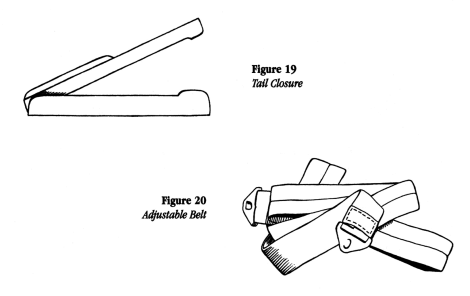 illustration showing a tail closure and adjustable belt