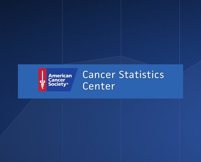 banner showing the American Cancer Society logo and the title "Cancer Statistics Center" on blue background