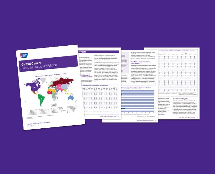 cover of the "Global Cancer Facts and Figures 4th Edition" report