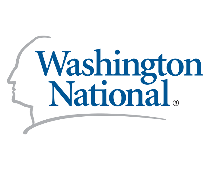 Washington National logo with blue text and profile silhouette.