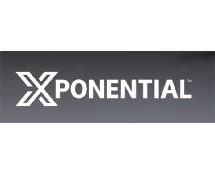Xponential logo with stylized X and white text.