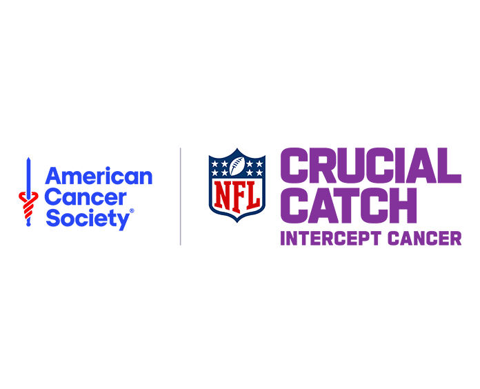 American Cancer Society and NFL Crucial Catch Intercept Cancer logos