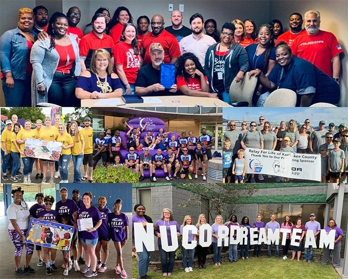 Nucor relay for life teams in photo grid