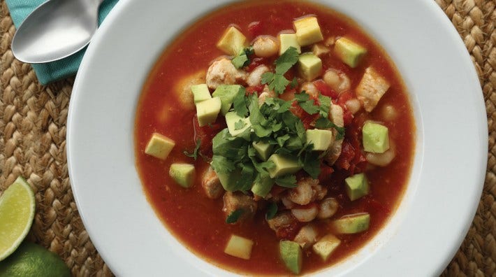 image of Chicken Soup with Fire-Roasted Tomatoes recipe from the ACS cookbook, "Quick and Healthy: 50 Simple Delicious Recipes for Every Day"