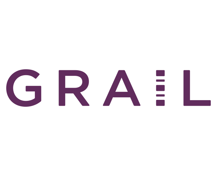 GRAIL logo with purple text and stylized letter I.