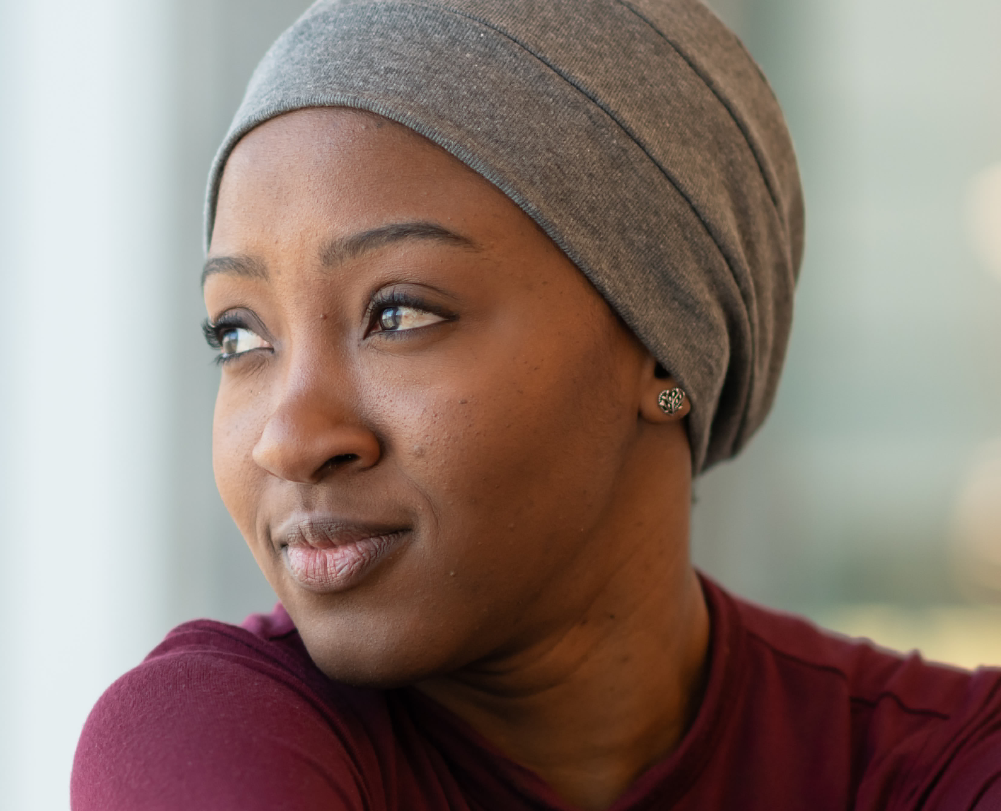 Black Woman Head Turned Square