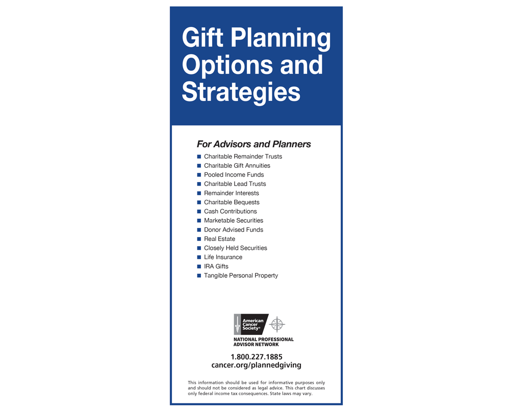 Gift Planning Options & Strategies Brochure Request American Cancer