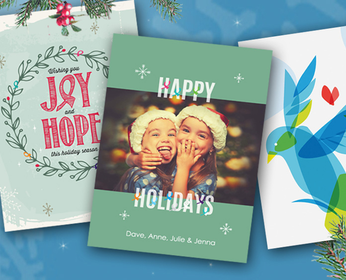 Greeting card with two smiling young girls